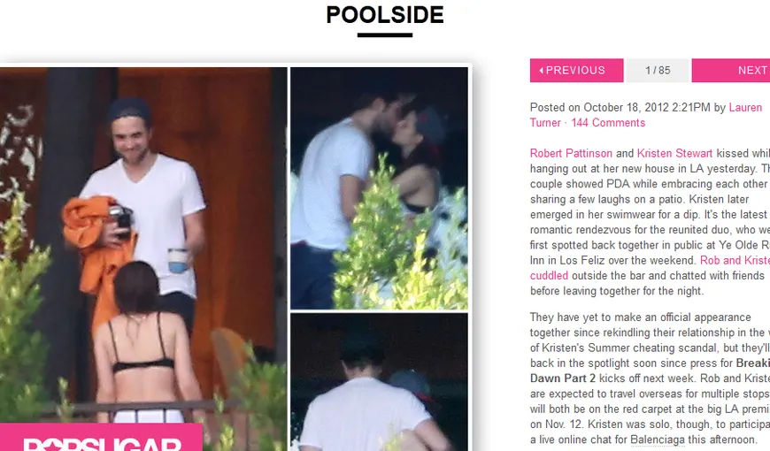 Robert Pattinson şi Kristen Stewart, din nou împreună. Sărutul care confirmă că s-au împăcat FOTO