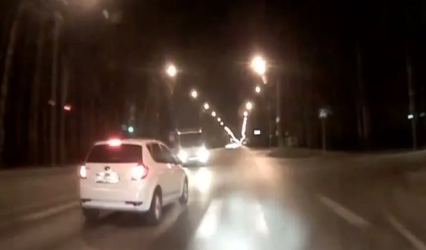 Un şofer şi-a filmat propriul accident VIDEO