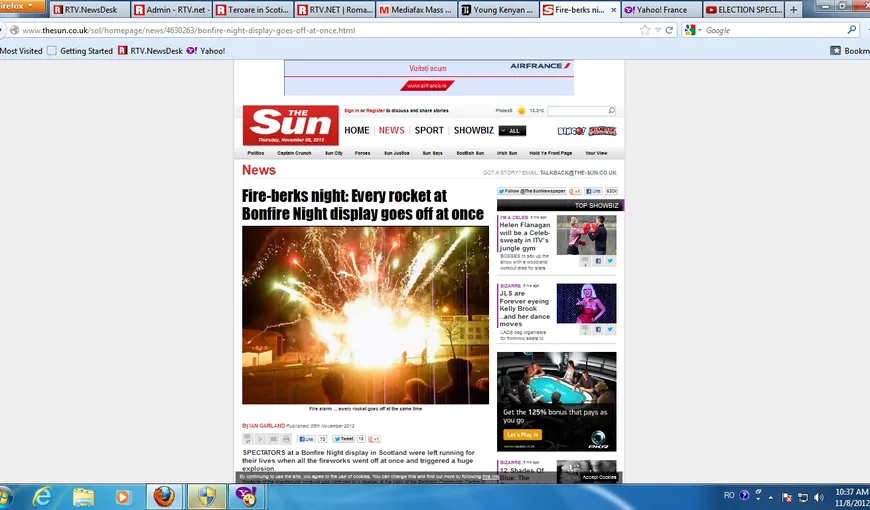 Teroare în Scoţia: Un joc de artificii a degenerat în panică, după ce acestea au explodat la sol