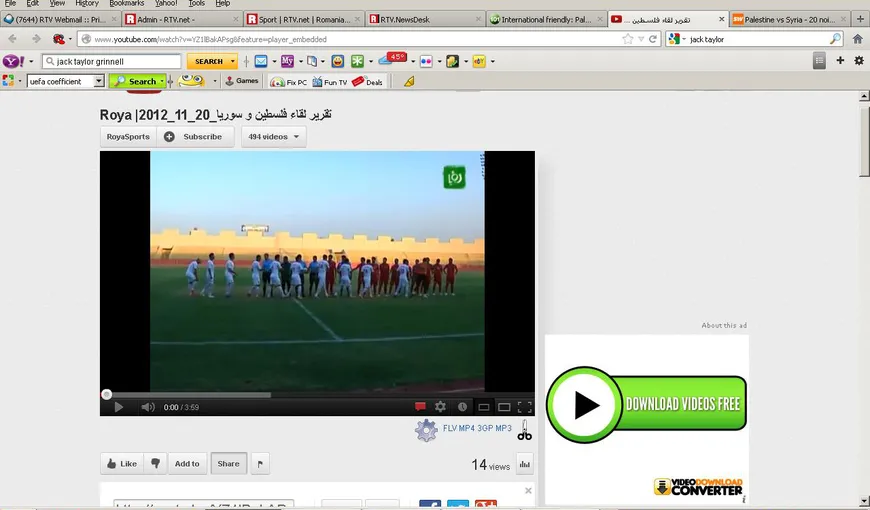 Fotbal în vreme de război. Naţionala Palestinei s-a înfruntat cu cea a Siriei VIDEO