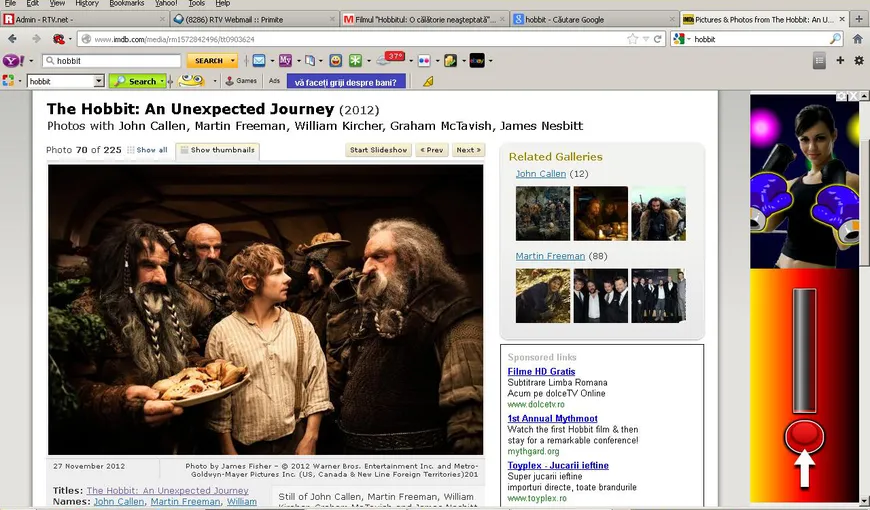 Filmul „Hobbitul: O călătorie neaşteptată” se menţine pe primul loc în box office-ul românesc