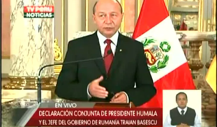 Traian Băsescu: România şi Peru vor încheia un parteneriat strategic VIDEO