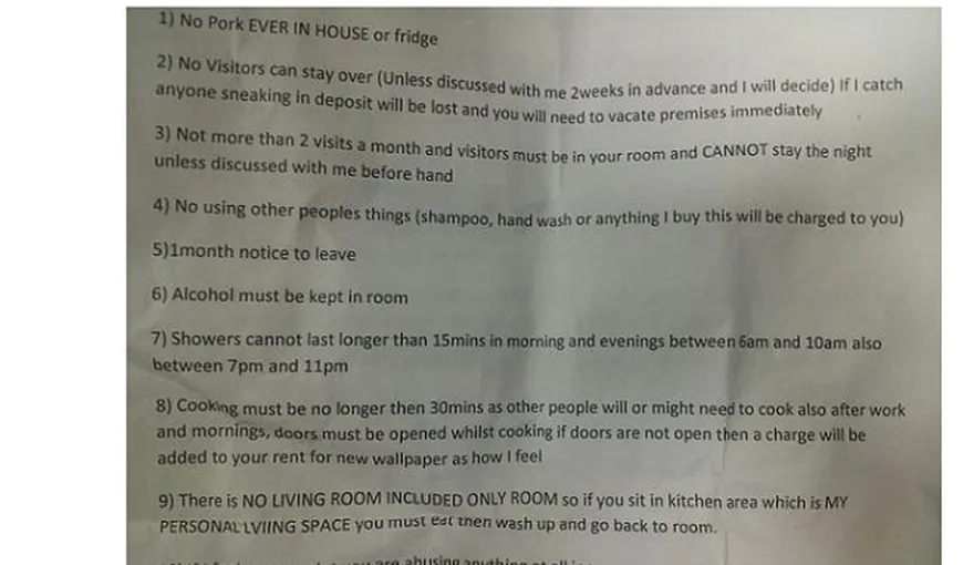 CELE MAI CIUDATE reguli pentru a închiria o locuinţă. Fotografia care a devenit virală