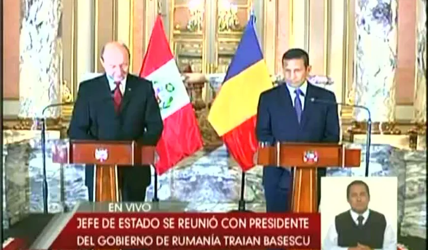 Băsescu, numit „preşedinte al Guvernului” în timpul vizitei în Peru VIDEO