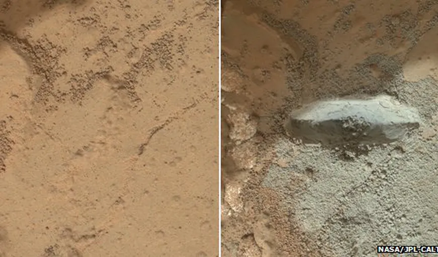 Roverul Curiosity a forat, pentru prima oară, într-o rocă marţiană FOTO