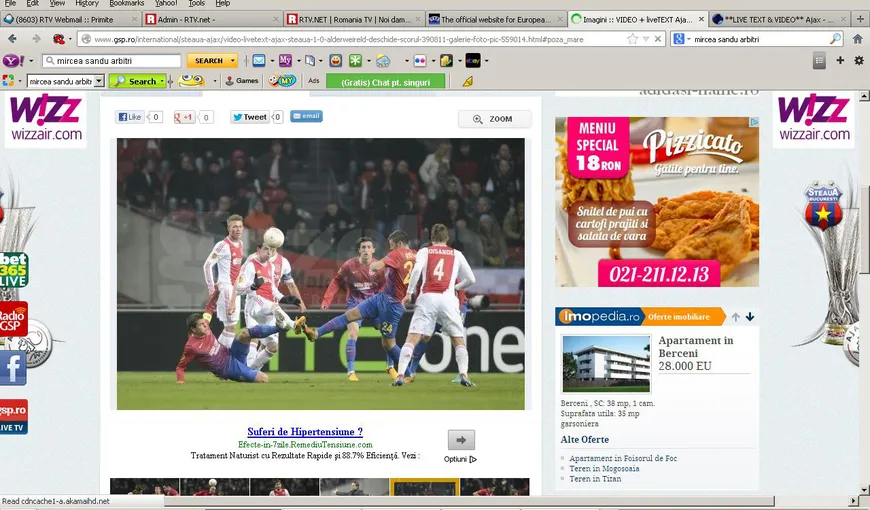 Primăvara e departe. Steaua a pierdut cu 0-2 la Ajax Amsterdam, în Liga Europa