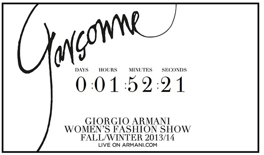 Armani transmite prezentarea de modă de la Milano pe un blog românesc