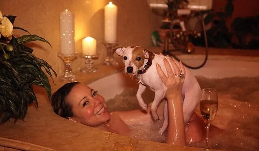 Mariah Carey, goală în cadă alături de… câinele ei FOTO