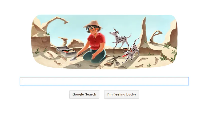 Google sărbătoreşte 100 de ani de la naşterea arheologului Mary Leakey, printr-un logo special