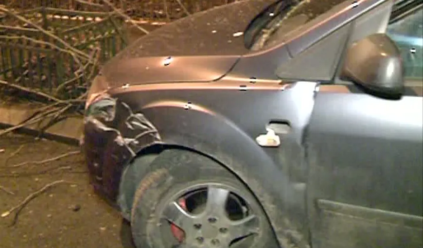 Un şofer din Bucureşti a ajuns cu maşina în copac după ce a fugit de poliţie