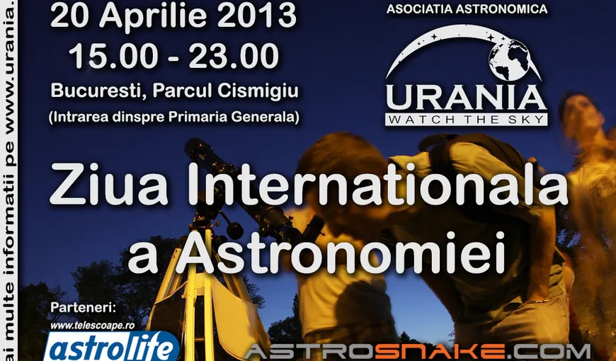 Ziua Internaţională a Astronomiei, sărbătorită cu o „petrecere stelară”, sâmbătă, în Cişmigiu