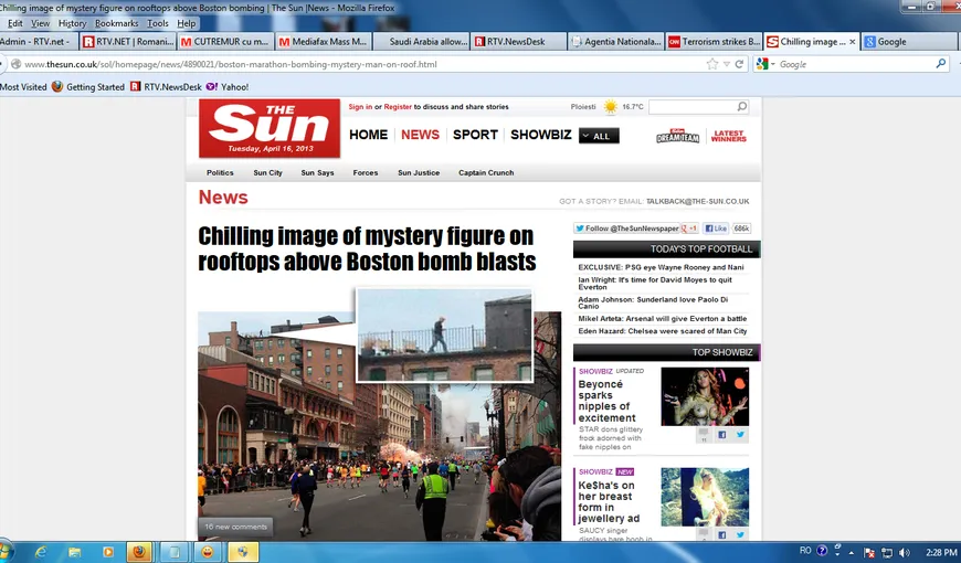 Exploziile din Boston: Cine este misteriosul bărbat care umblă pe acoperişuri în timpul atentatului