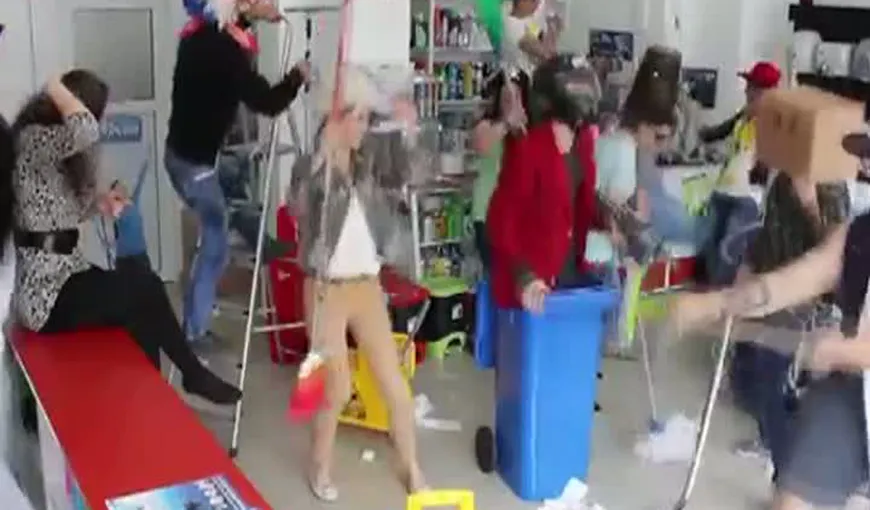 Harlem Shake, într-un magazin de produse de curăţenie din Târgu Jiu VIDEO