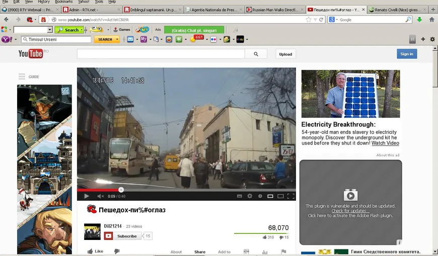 Cum traversează un rus strada. Video extrem de AMUZANT cu un om şi un tramvai