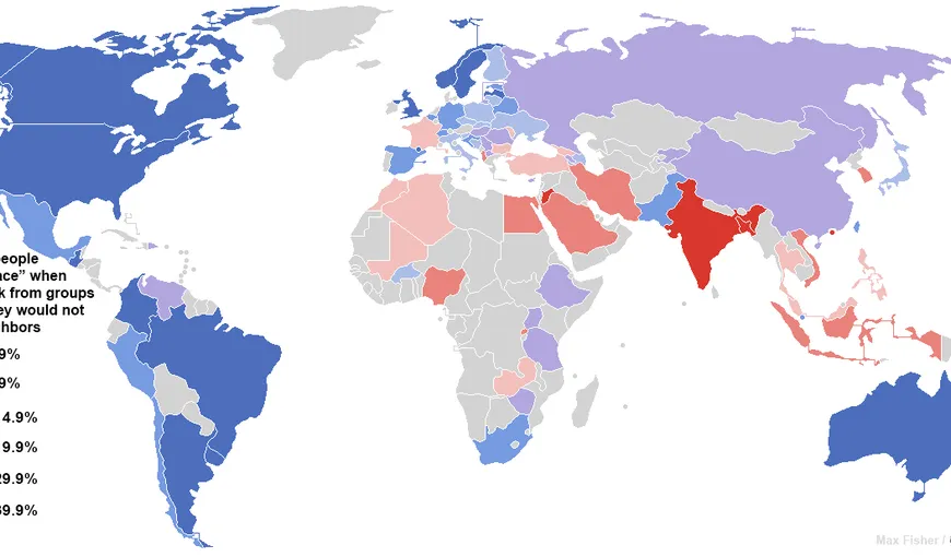 Cele mai rasiste ţări din lume. Vezi şi care este cea mai tolerantă