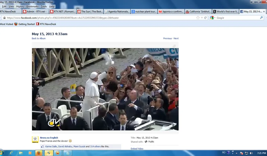 Un porumbel alb nu vrea să plece de lângă Papa Francisc VIDEO