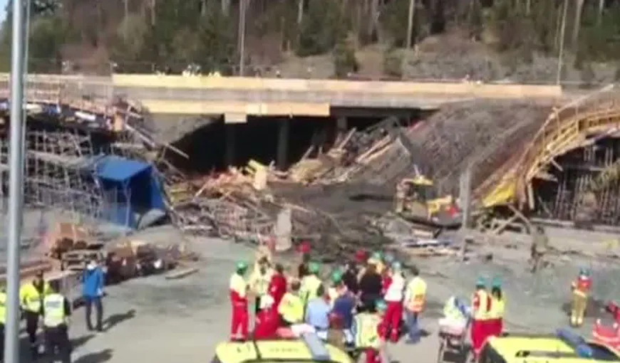 Un pod din Norvegia s-a prăbuşit peste muncitorii care lucrau la construcţie VIDEO