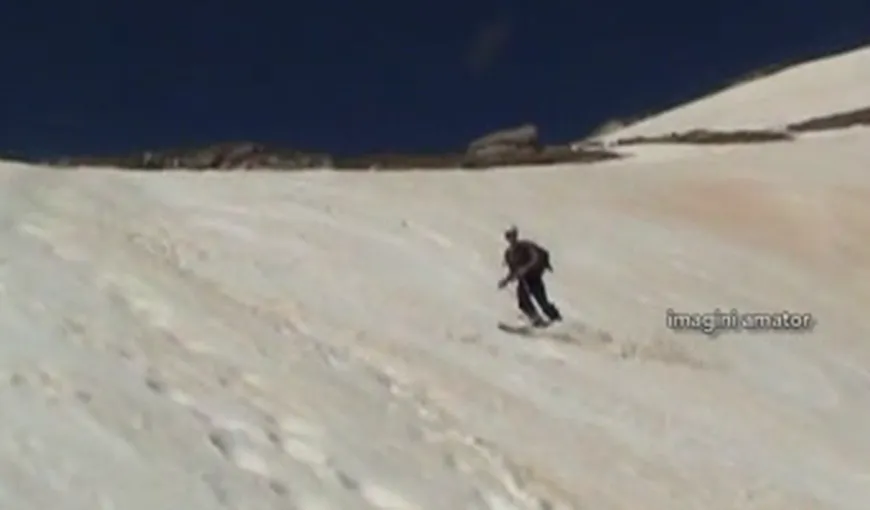 Schi extrem pe ultima zăpadă din munţii Bucegi VIDEO