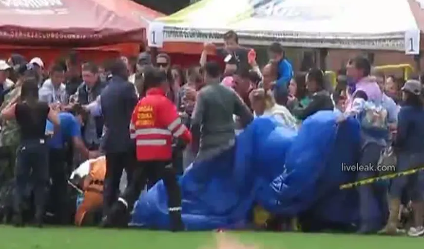 Bogota: Un parapantist a aterizat peste mulţimea care asista la spectacol VIDEO