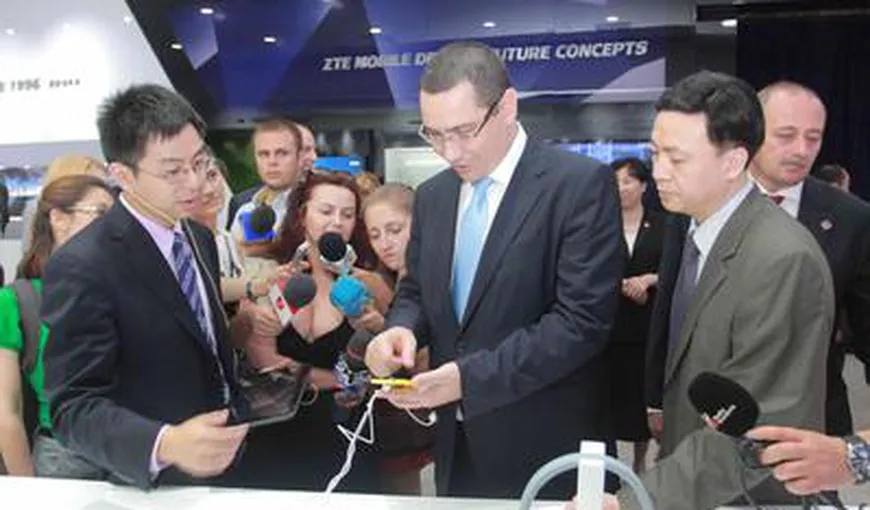 Oficialii ZTE l-au informat pe Victor Ponta că vor demara cea mai mare investiţie IT&C din România