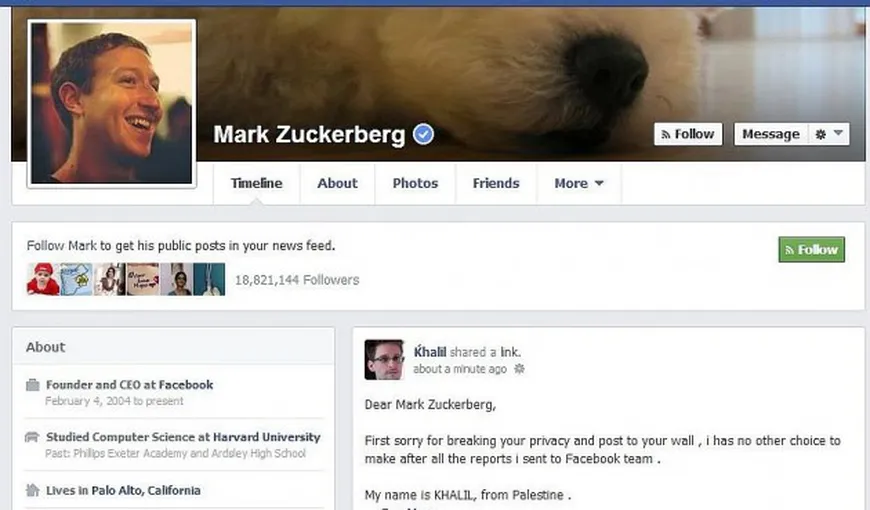Hackerul care a accesat contul lui Mark Zuckerberg, recompensat