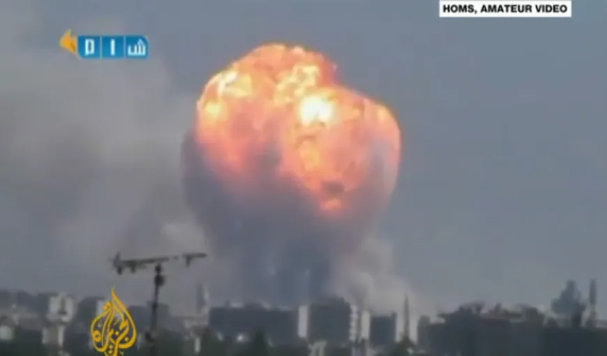 Siria: Cel puţin 40 de morţi într-o explozie la un depozit de muniţii din Homs VIDEO