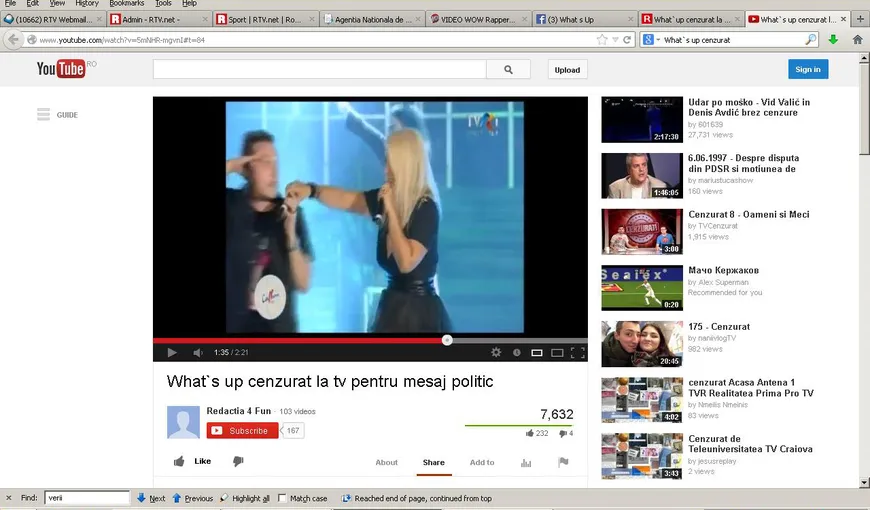 Cenzură la TVR. Liana Stanciu i-a smuls microfonul lui What’s Up, în timpul unei piese VIDEO