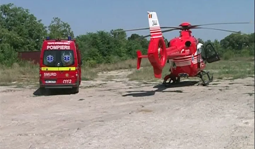 O femeie PARALIZATĂ după accidentul din Gorj, adusă cu elicopterul la Bucureşti