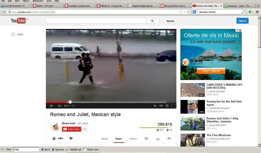 Romeo şi Julieta, varianta mexicană. Îşi plimbă iubita prin apă, dar finalul e delirant VIDEO