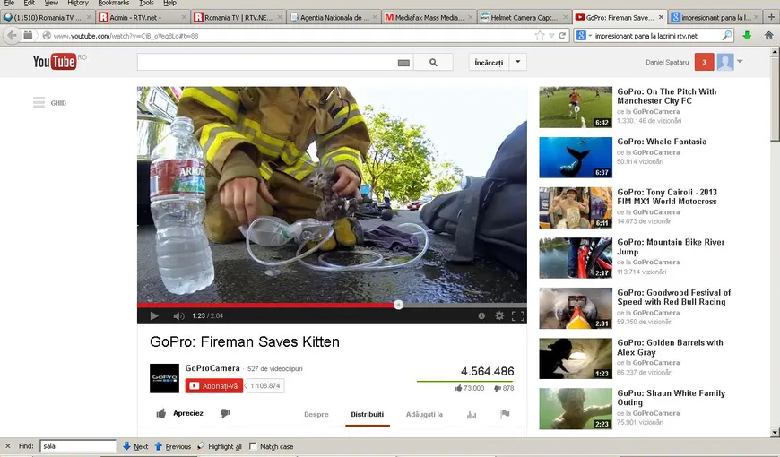 Operaţiune impresionantă de salvare. Un pompier readuce la viaţă un pisoi VIDEO