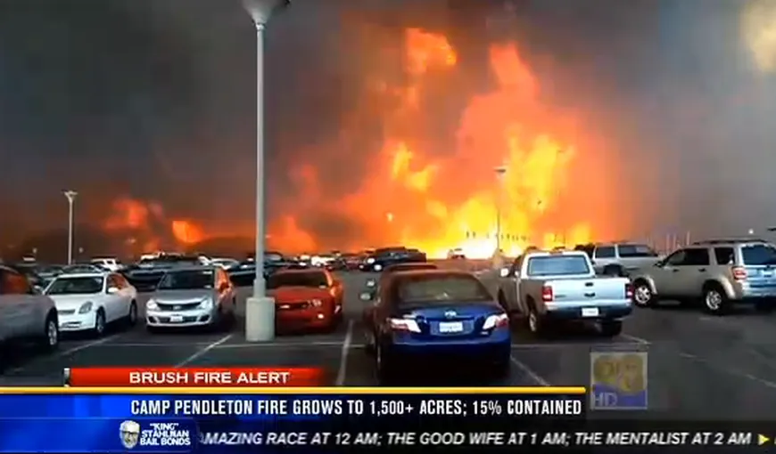 Incendiu puternic în California: Zeci de pacienţi dintr-un spital militar au fost evacuaţi VIDEO