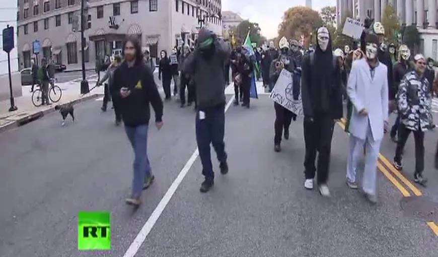 Proteste Anonymous în toata lumea. Mii de oameni au ieşit în stradă