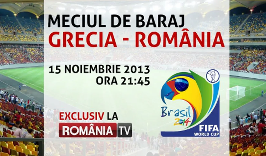 VIDEO GRECIA ROMANIA, LIVE ROMANIA TV: 3-1