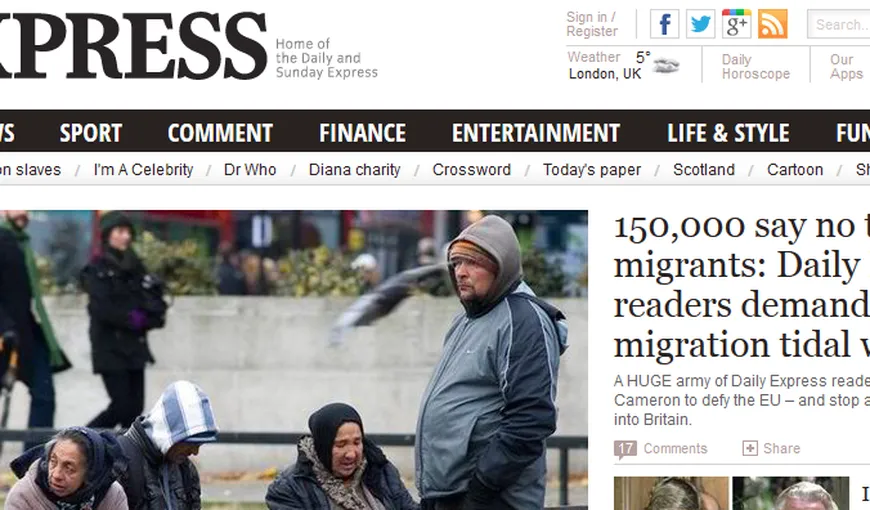 Daily Express susţine că petiţia sa împotriva imigraţiei a strâns 150.000 de semnături