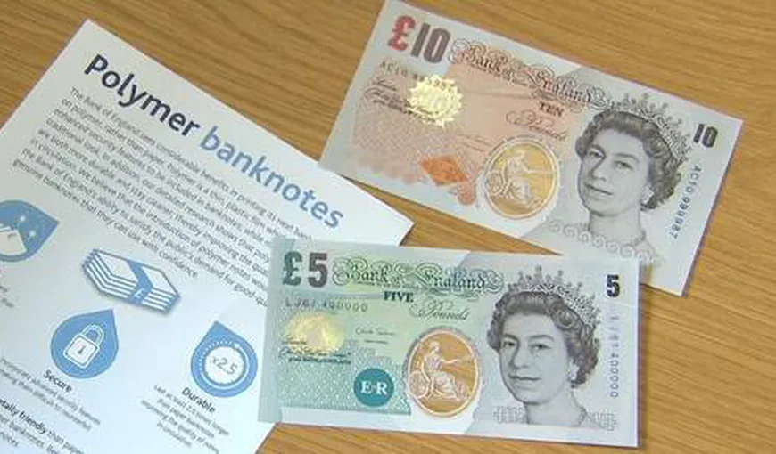 Marea Britanie va trece la bancnotele din polimeri în 2016