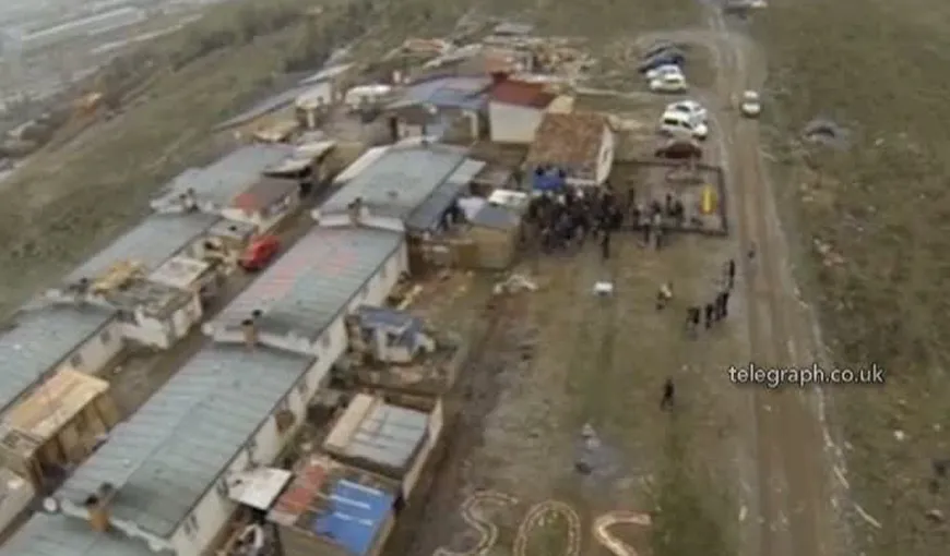 O tabără de romi din Cluj, FILMATĂ cu o DRONĂ de britanici VIDEO