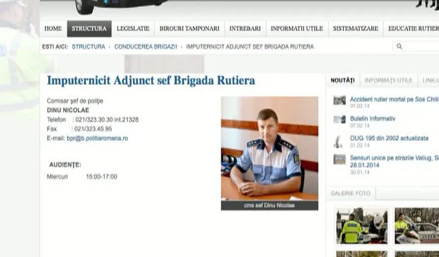 Şef al Poliţiei Rutiere din Bucureşti, ţinut în funcţie deşi a fost declarat INAPT de muncă