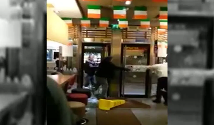 ATAC cu un spary lacrimogen într-un fast-food  VIDEO
