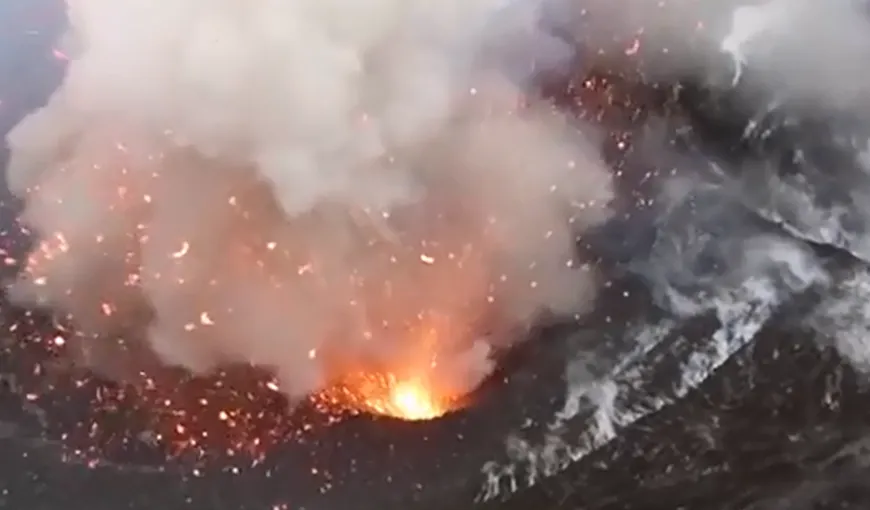 VIDEO SPECTACULOS din craterul unui vulcan care erupe