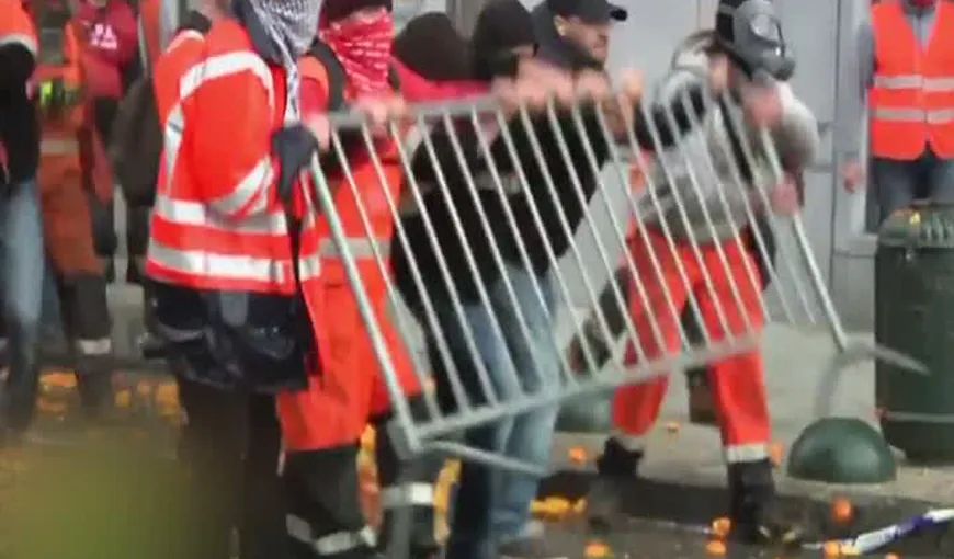Politicile de austeritate îi scot pe europeni în stradă: PROTESTE la Bruxelles soldate cu VIOLENŢE VIDEO