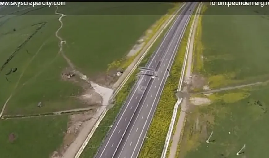 Cum arată autostrada Timişoara-Lugoj din avion. VIDEO