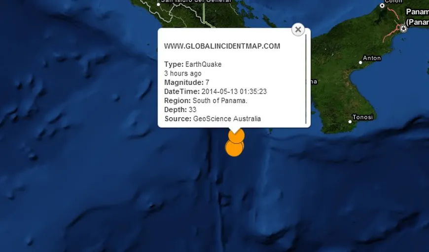 CUTREMUR cu magnitudine 7 în Panama