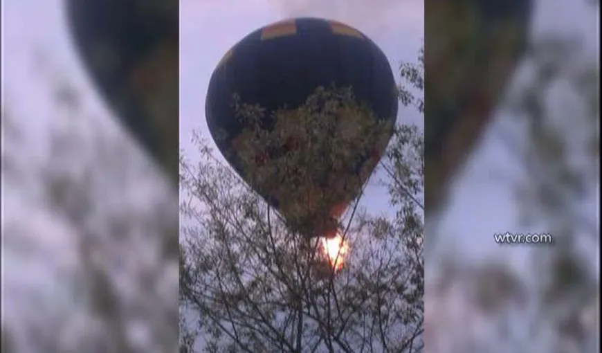 Accident în SUA: Un balon cu aer cald a fost cuprins de flăcări VIDEO