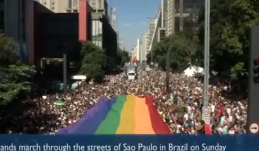 Cea mai mare paradă gay din lume a avut loc în Sao Paolo: SUTE de MII de OAMENI au mărşăluit pe străzi VIDEO