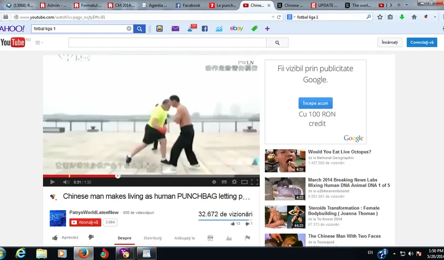 Sac de box uman. Un bărbat încasează pumni în stomac, pentru 2.500 de euro pe lună VIDEO
