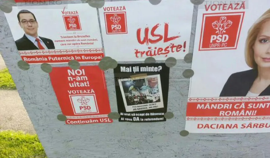 PSD Mehedinţi va trebui să îndepărteze afişele electorale ce conţin sigla USL