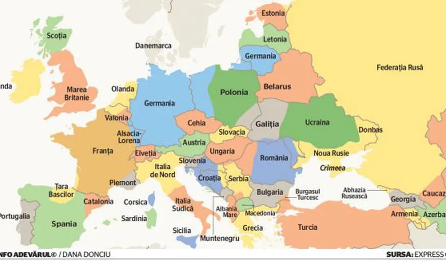 Cum văd ruşii harta Europei în 2035. Ce mai rămâne din România