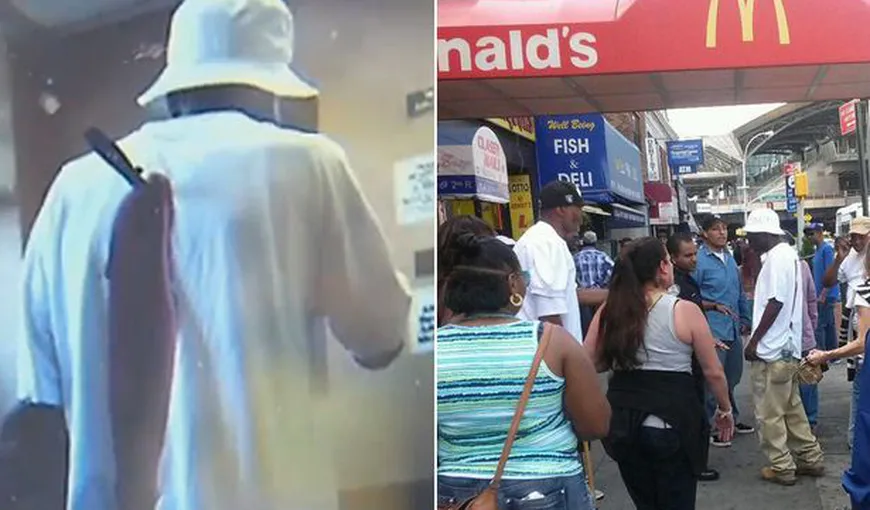 Apariţie ŞOCANTĂ: Un bărbat a intrat într-un fast-food cu un CUŢIT ÎNFIPT în SPATE