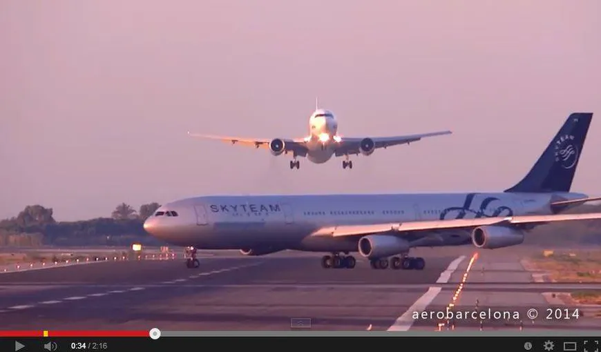Două avioane, pe punctul de a se ciocni pe aeroportul din Barcelona VIDEO INCREDIBIL