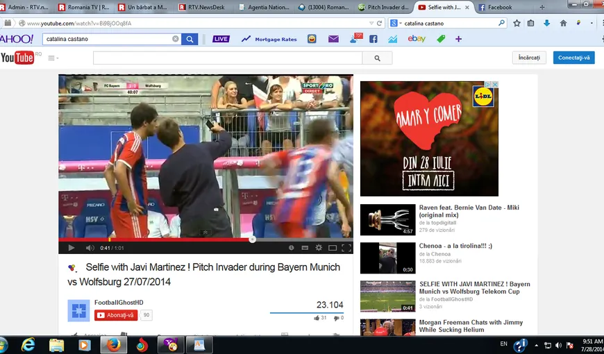 SENZAŢIONAL. Un fan a întrerupt meciul, ca să-şi facă un selfie cu un fotbalist de la Bayern VIDEO